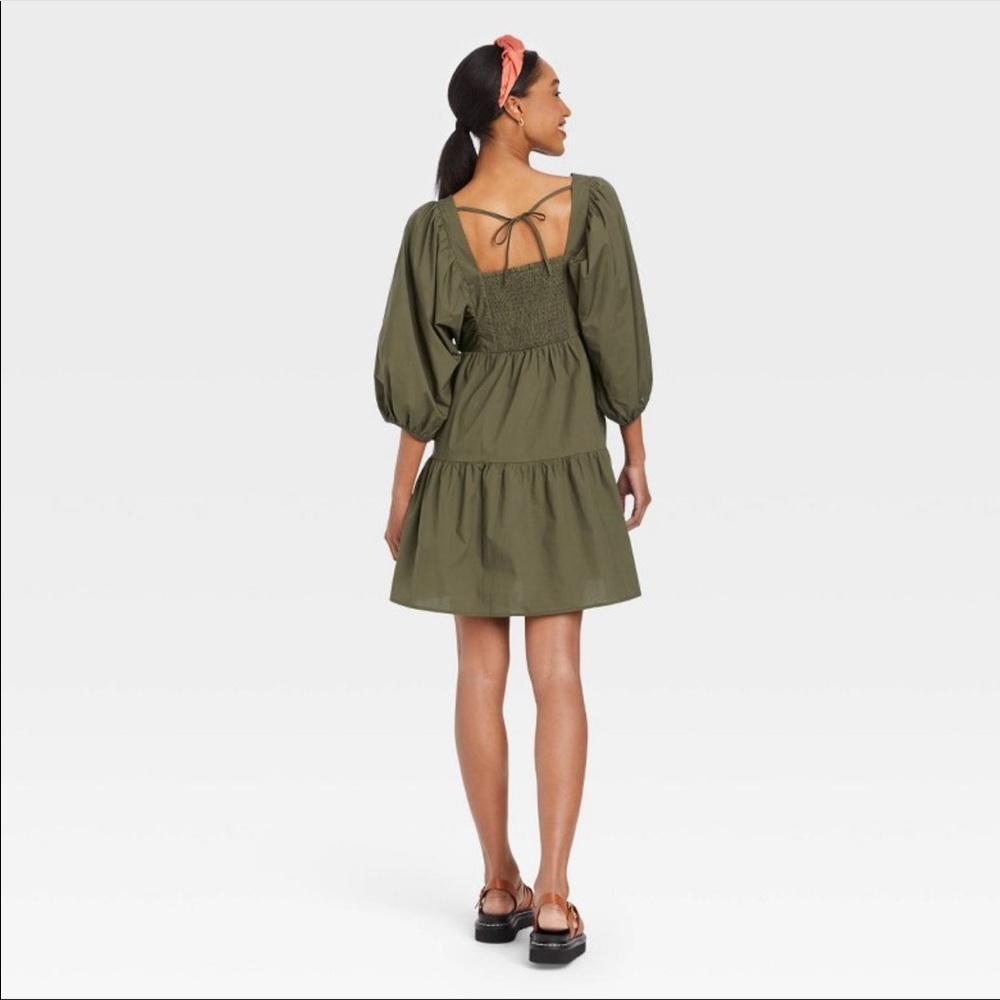 [a new day] short sleeve a line dress - Picture 3 of 5
